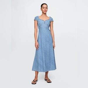 GAP Denim Midi Sweetheart Dress